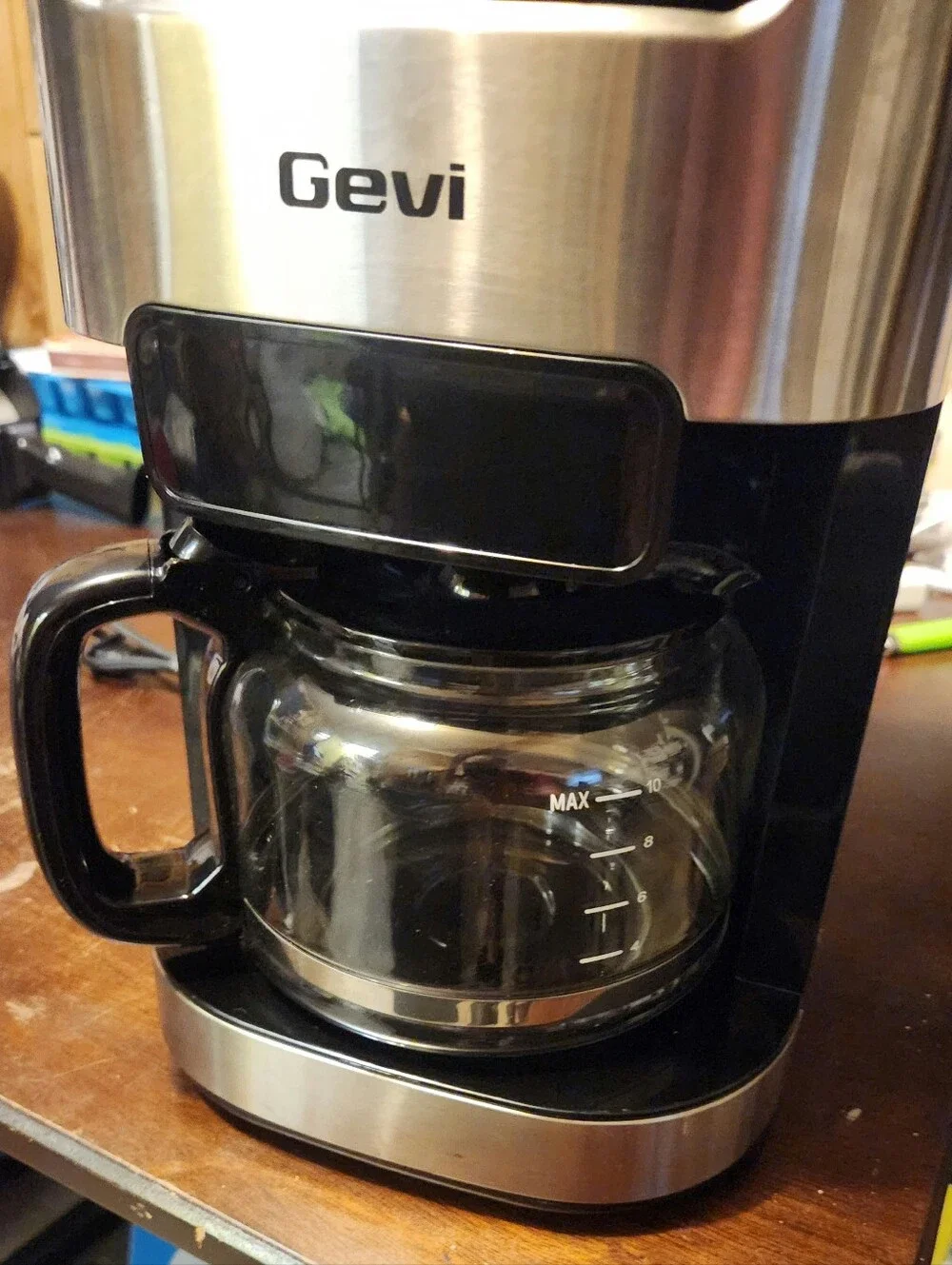 Black and Stainless 10-Cup Grind-and-Brew Coffee Maker